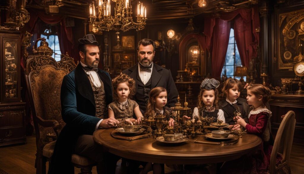 Victorian family dynamics in steampunk worlds