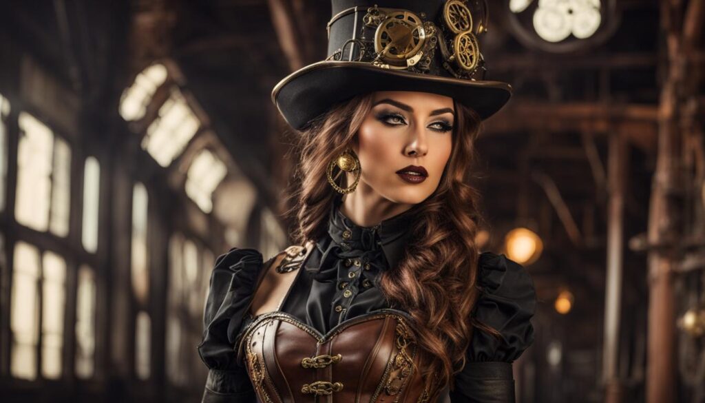 Leather corsets for steampunk look
