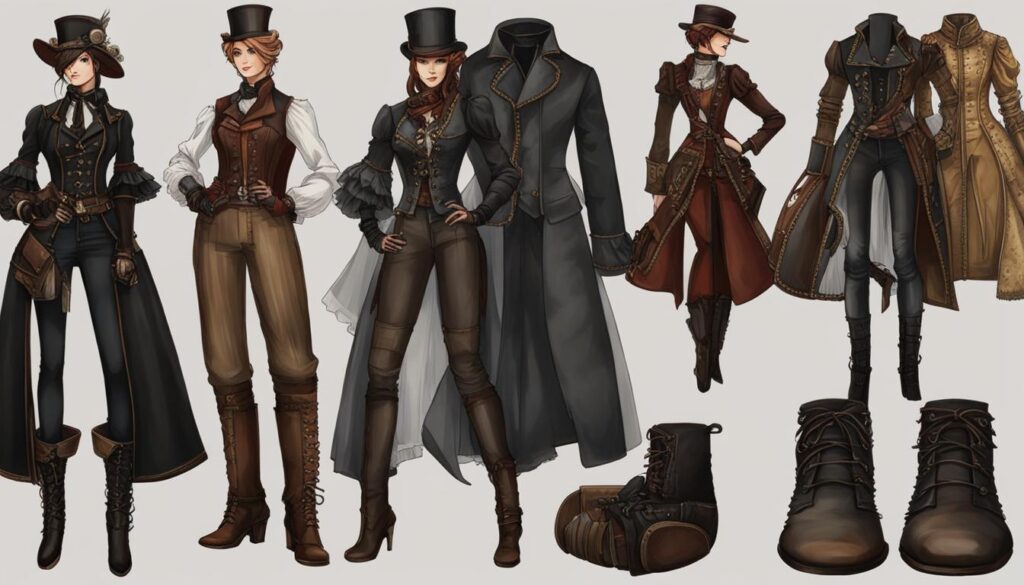 Steampunk boots with different outfits