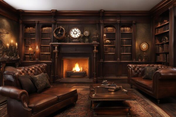 Steampunk living room design