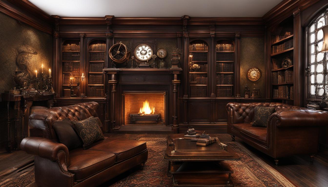 Steampunk living room design