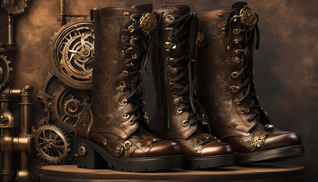 Victorian boots in steampunk fashion