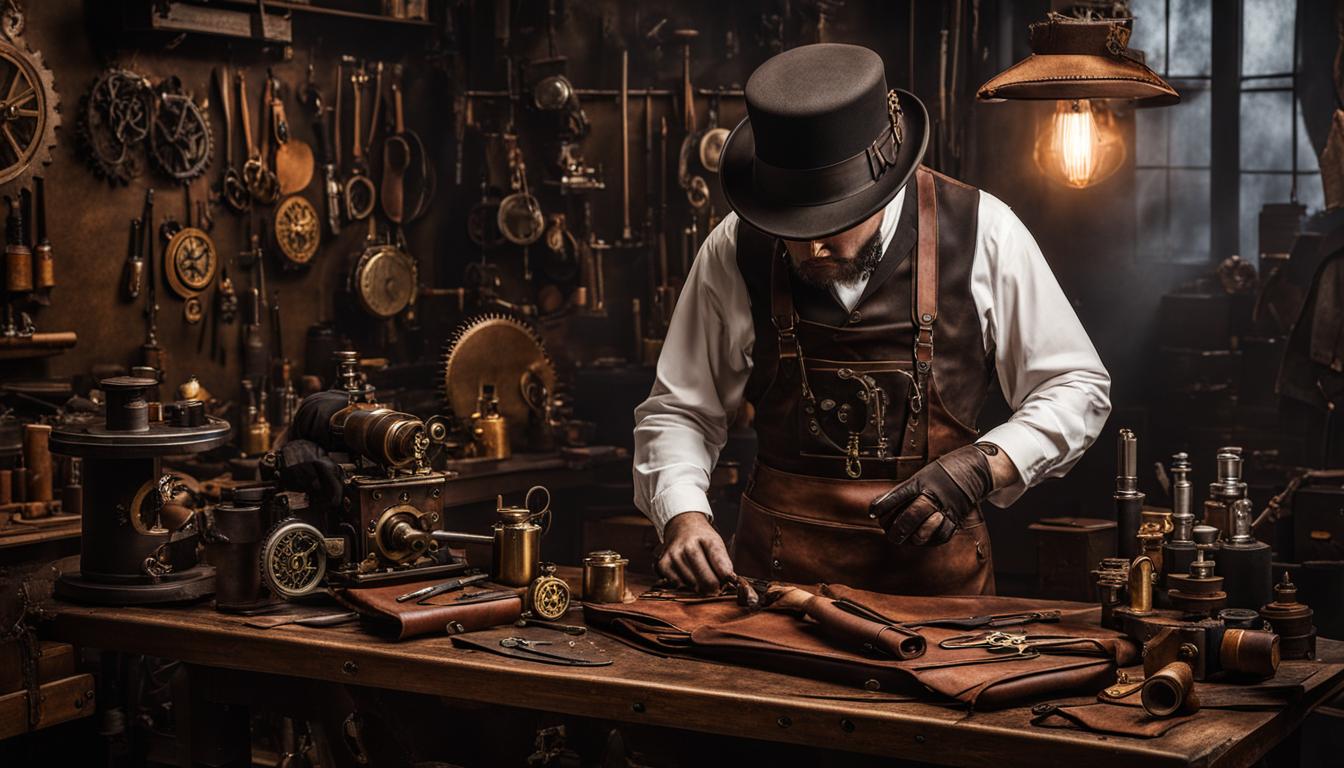 Leatherworking in steampunk DIY