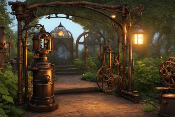 Steampunk garden elements