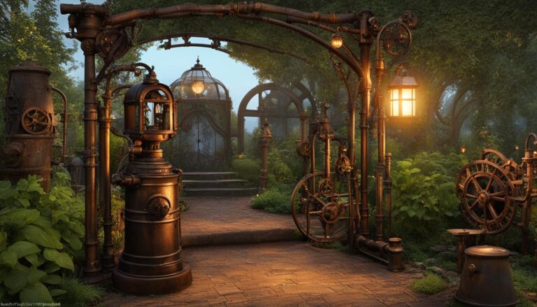 Steampunk garden elements