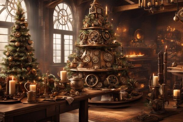 Steampunk holiday decorations