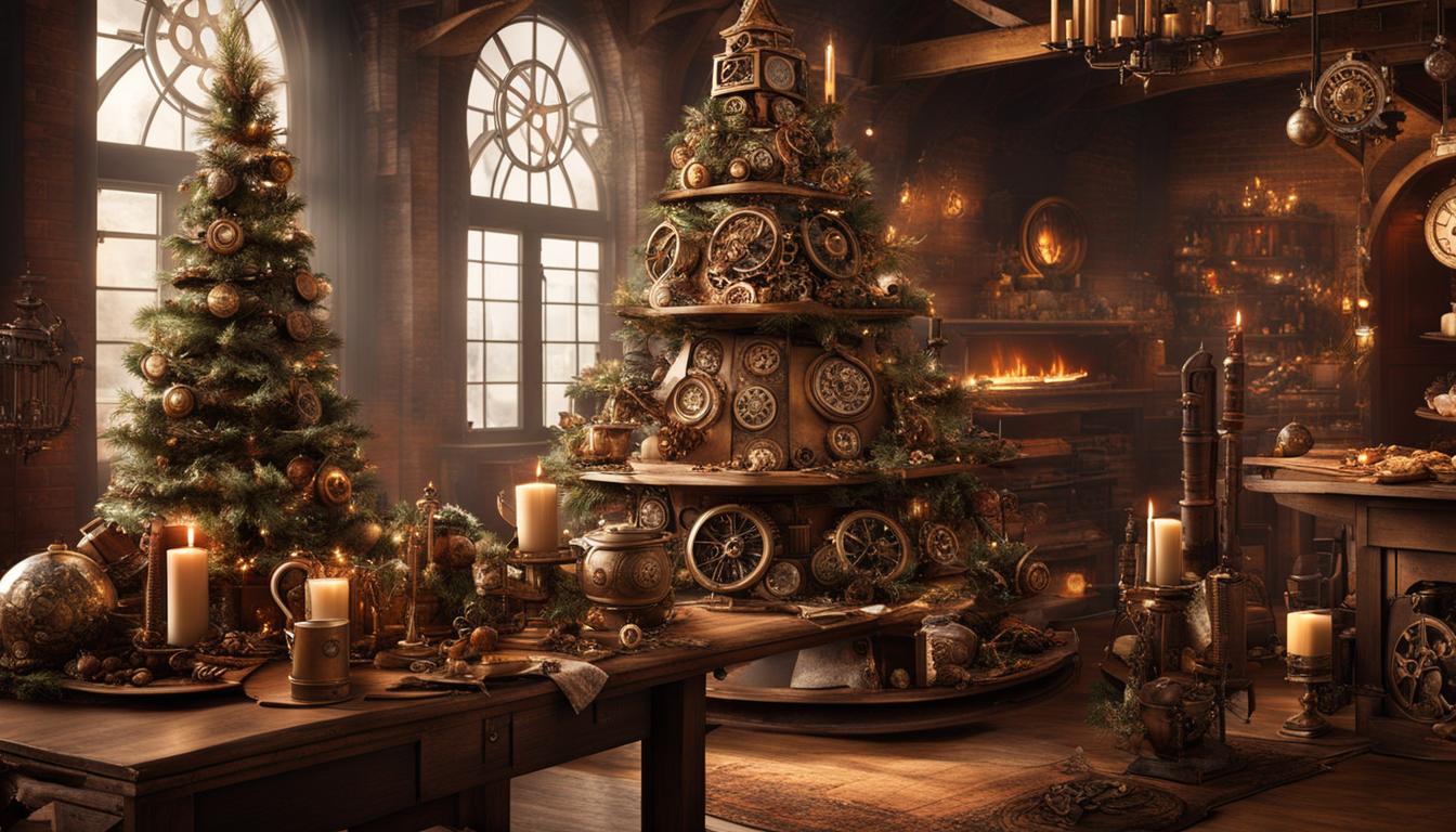 Steampunk holiday decorations