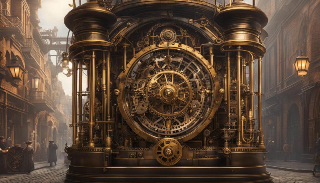 blending history with steampunk machine design