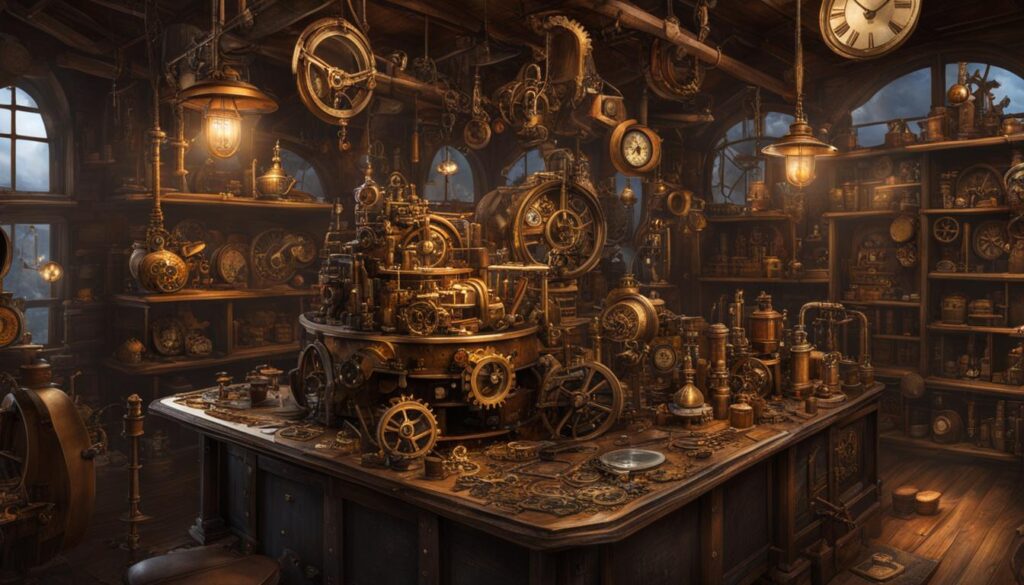 steampunk gears and decorations