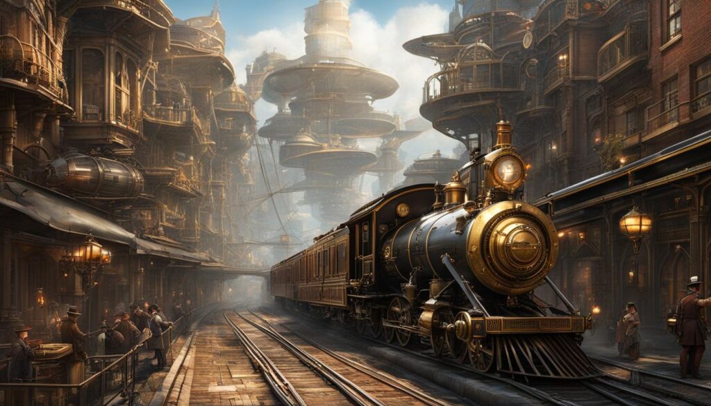 Automated transportation systems in steampunk cities