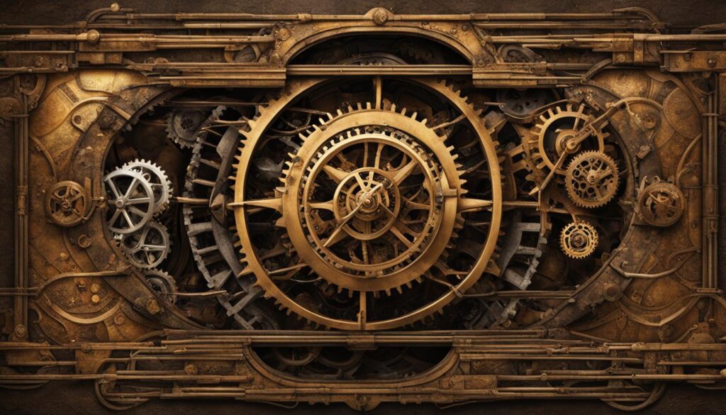 gears and cogs in steampunk
