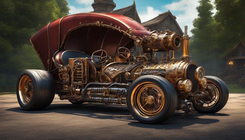 steampunk hot rod dragster